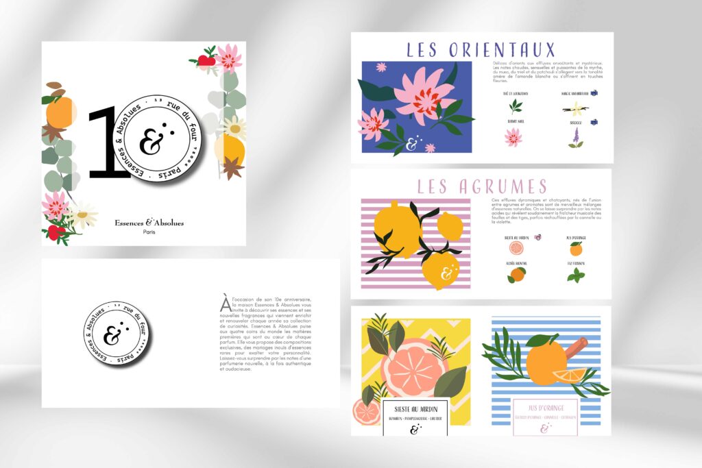 brochure parfumerie design graphique luxe