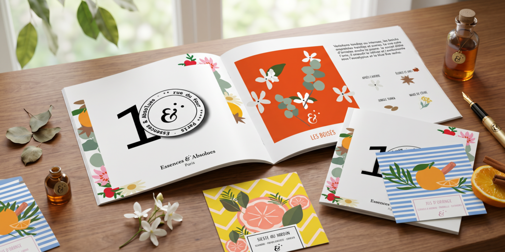 brochure parfumerie design graphique luxe
